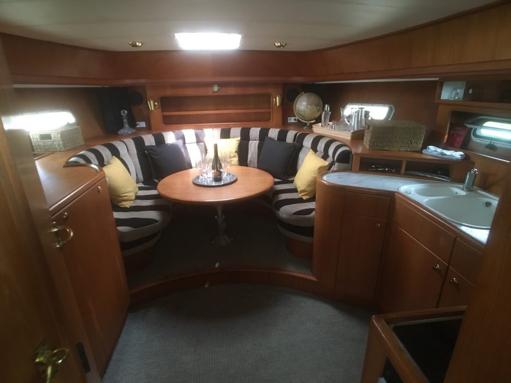 Domani seating on Windsor Boat Charter